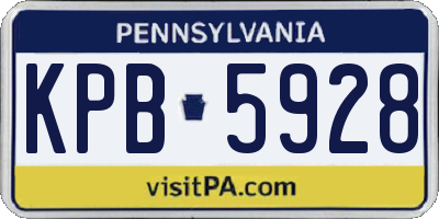 PA license plate KPB5928