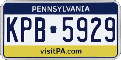 PA license plate KPB5929