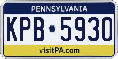 PA license plate KPB5930