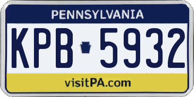PA license plate KPB5932