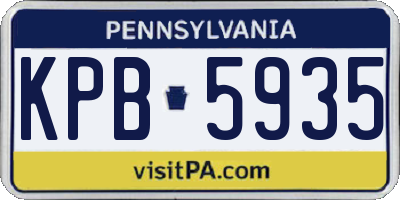 PA license plate KPB5935