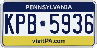 PA license plate KPB5936