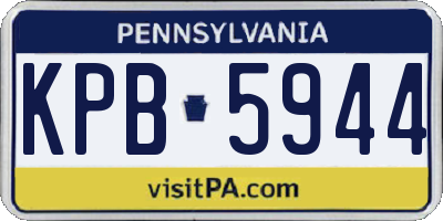 PA license plate KPB5944