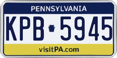 PA license plate KPB5945