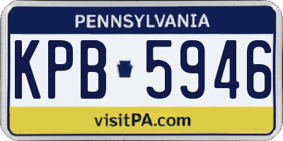 PA license plate KPB5946