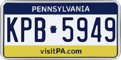 PA license plate KPB5949
