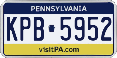 PA license plate KPB5952