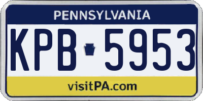 PA license plate KPB5953