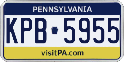 PA license plate KPB5955
