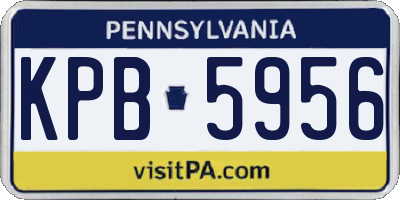 PA license plate KPB5956
