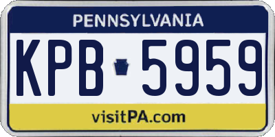 PA license plate KPB5959