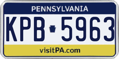 PA license plate KPB5963