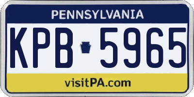 PA license plate KPB5965
