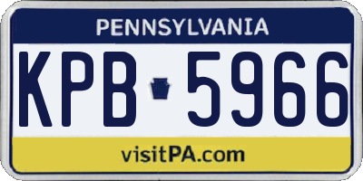 PA license plate KPB5966