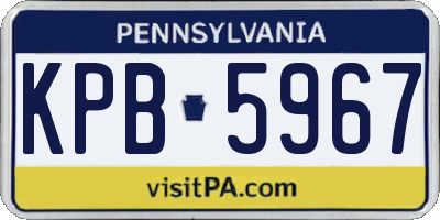 PA license plate KPB5967