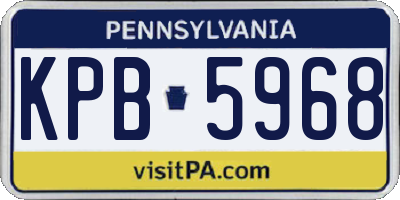 PA license plate KPB5968