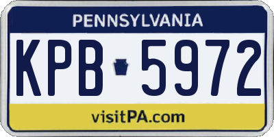 PA license plate KPB5972