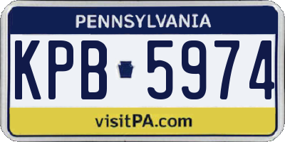 PA license plate KPB5974