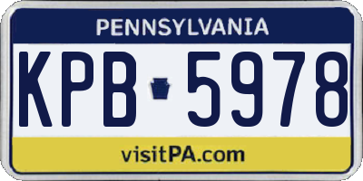 PA license plate KPB5978