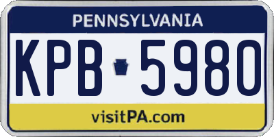 PA license plate KPB5980