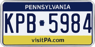 PA license plate KPB5984