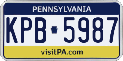 PA license plate KPB5987
