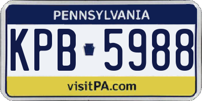 PA license plate KPB5988