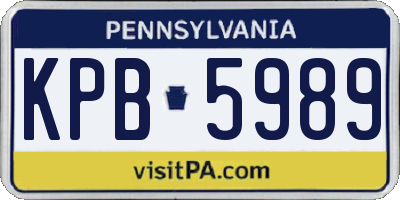 PA license plate KPB5989