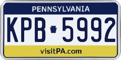 PA license plate KPB5992