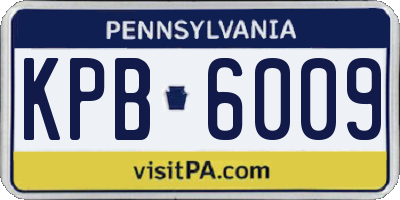 PA license plate KPB6009