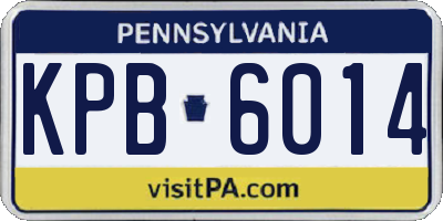 PA license plate KPB6014