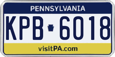 PA license plate KPB6018