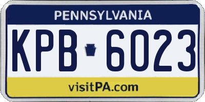 PA license plate KPB6023