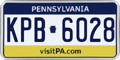 PA license plate KPB6028
