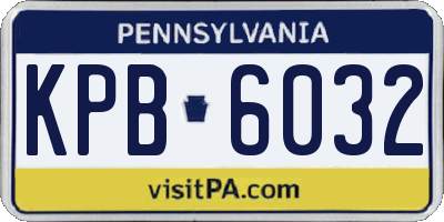 PA license plate KPB6032