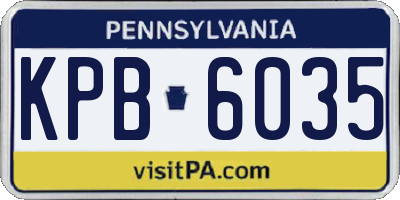 PA license plate KPB6035