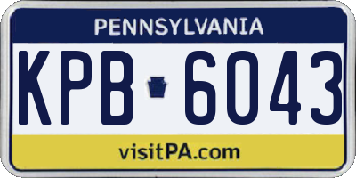 PA license plate KPB6043