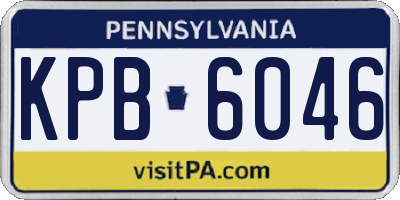 PA license plate KPB6046