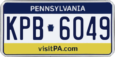 PA license plate KPB6049