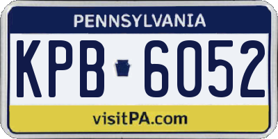PA license plate KPB6052