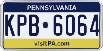 PA license plate KPB6064