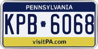 PA license plate KPB6068