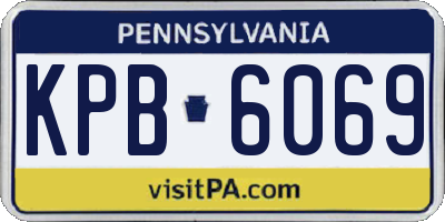 PA license plate KPB6069