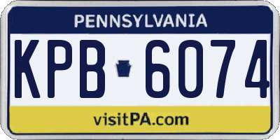 PA license plate KPB6074