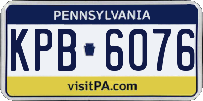 PA license plate KPB6076