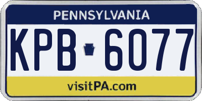 PA license plate KPB6077