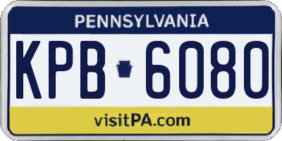 PA license plate KPB6080