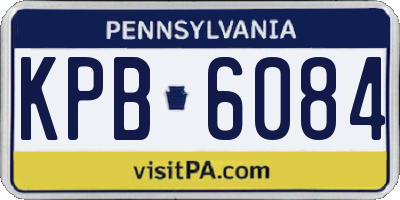 PA license plate KPB6084