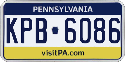 PA license plate KPB6086