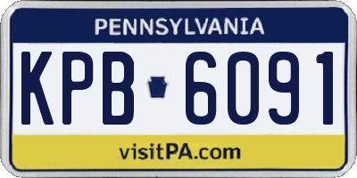 PA license plate KPB6091